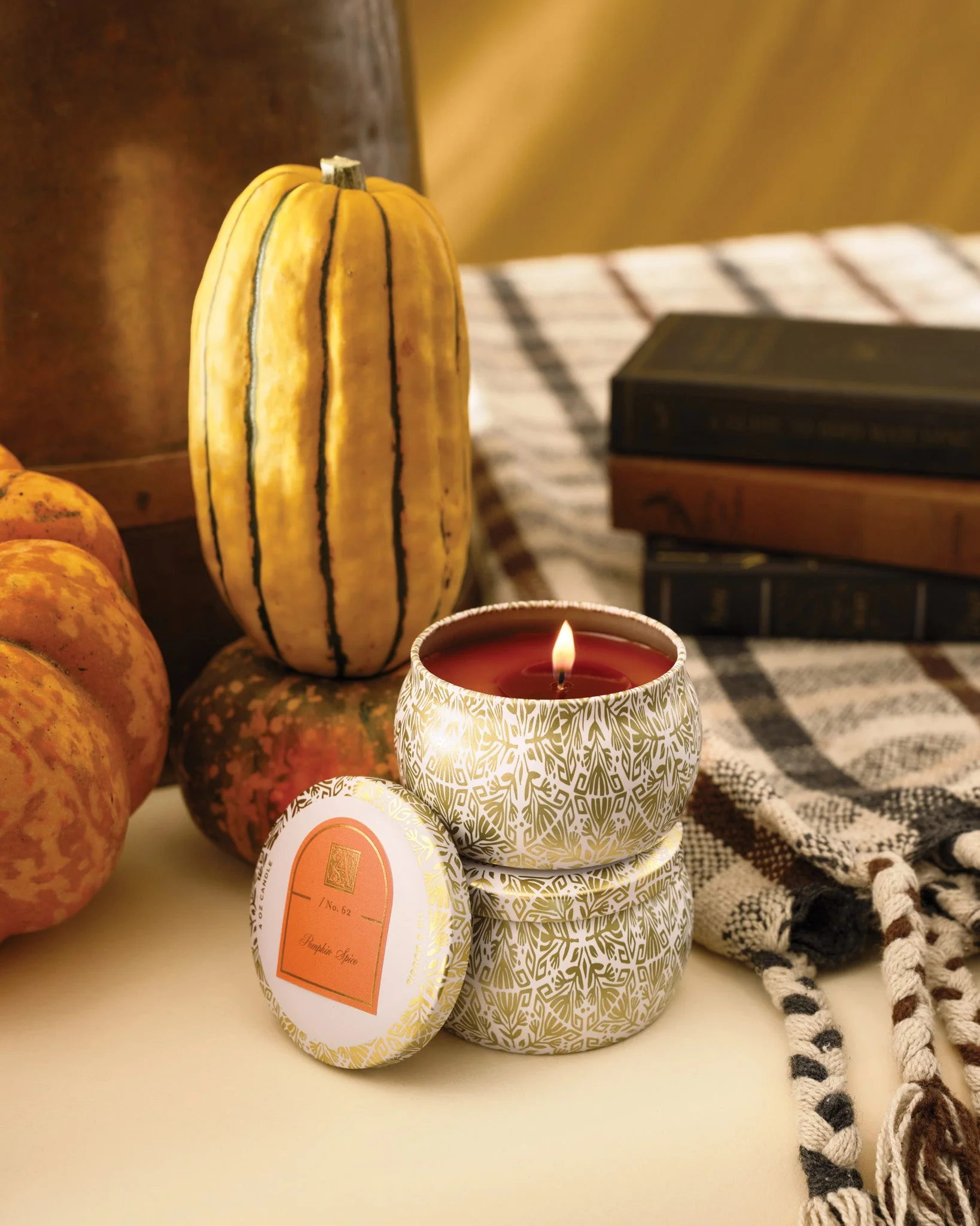 Pumpkin Spice - Printed Tin Travel Candle - Image 3